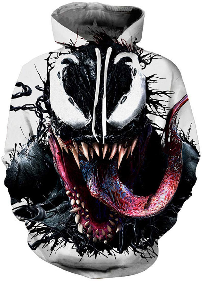 Men's Long Sleeve Sweatshirts Neon Printed Hoodies 3D Graphic Jumpers Animal Sportswear