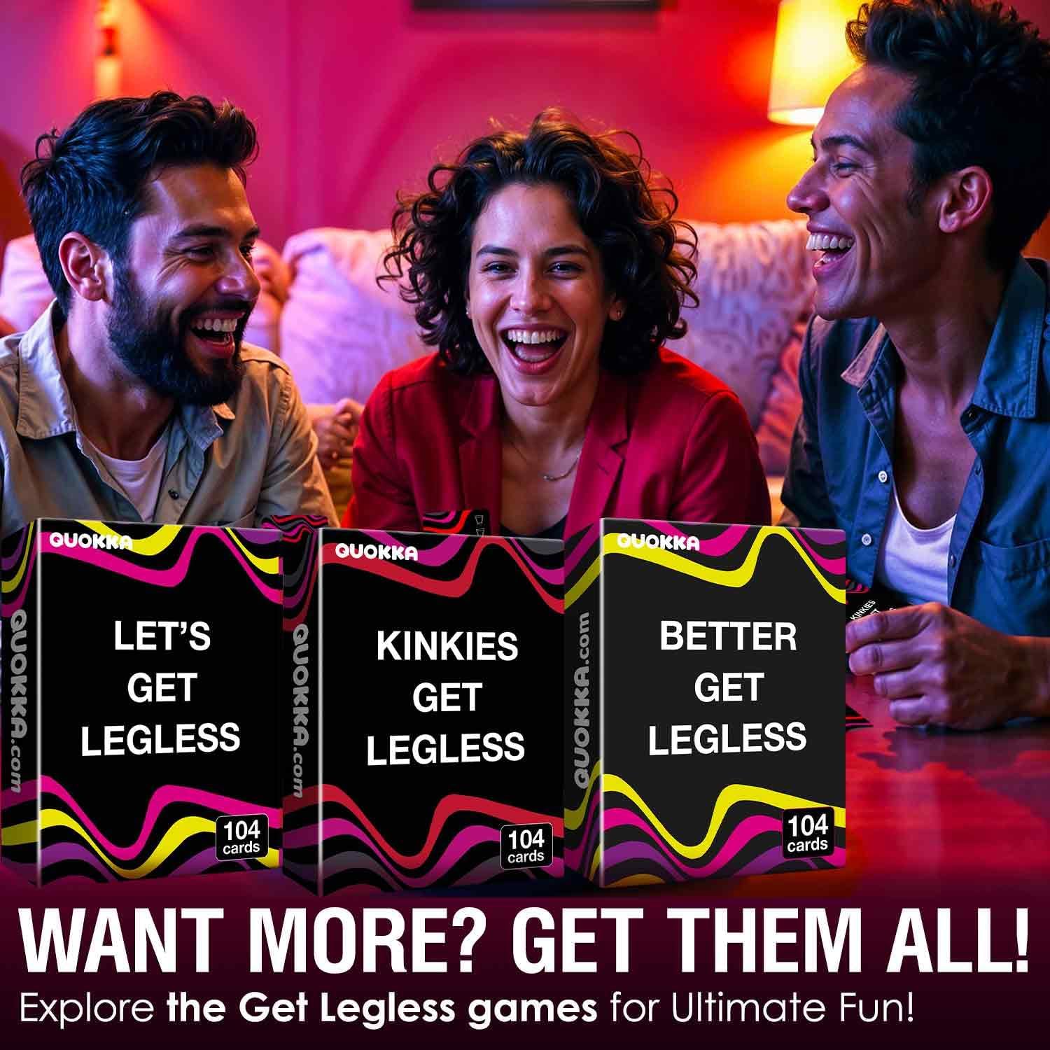 QUOKKA Card Games for Adults Let’s Get Legless – Adult Games for Party Game Night - Hilarious Challenge with 104 Tasks for Fun Parties and Board Games Night - Easy Rules - Replayable Fun - Image 7