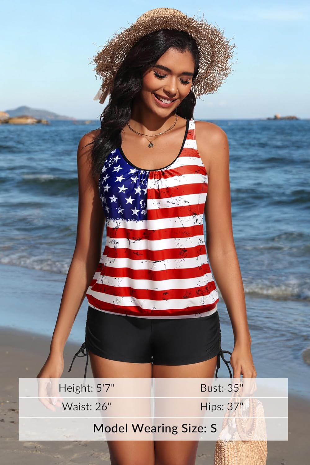 Yonique Blouson Tankini Swimsuits for Women 2 Piece Bathing Suits Tops with Boyshorts Modest Loose Fit Swimwear