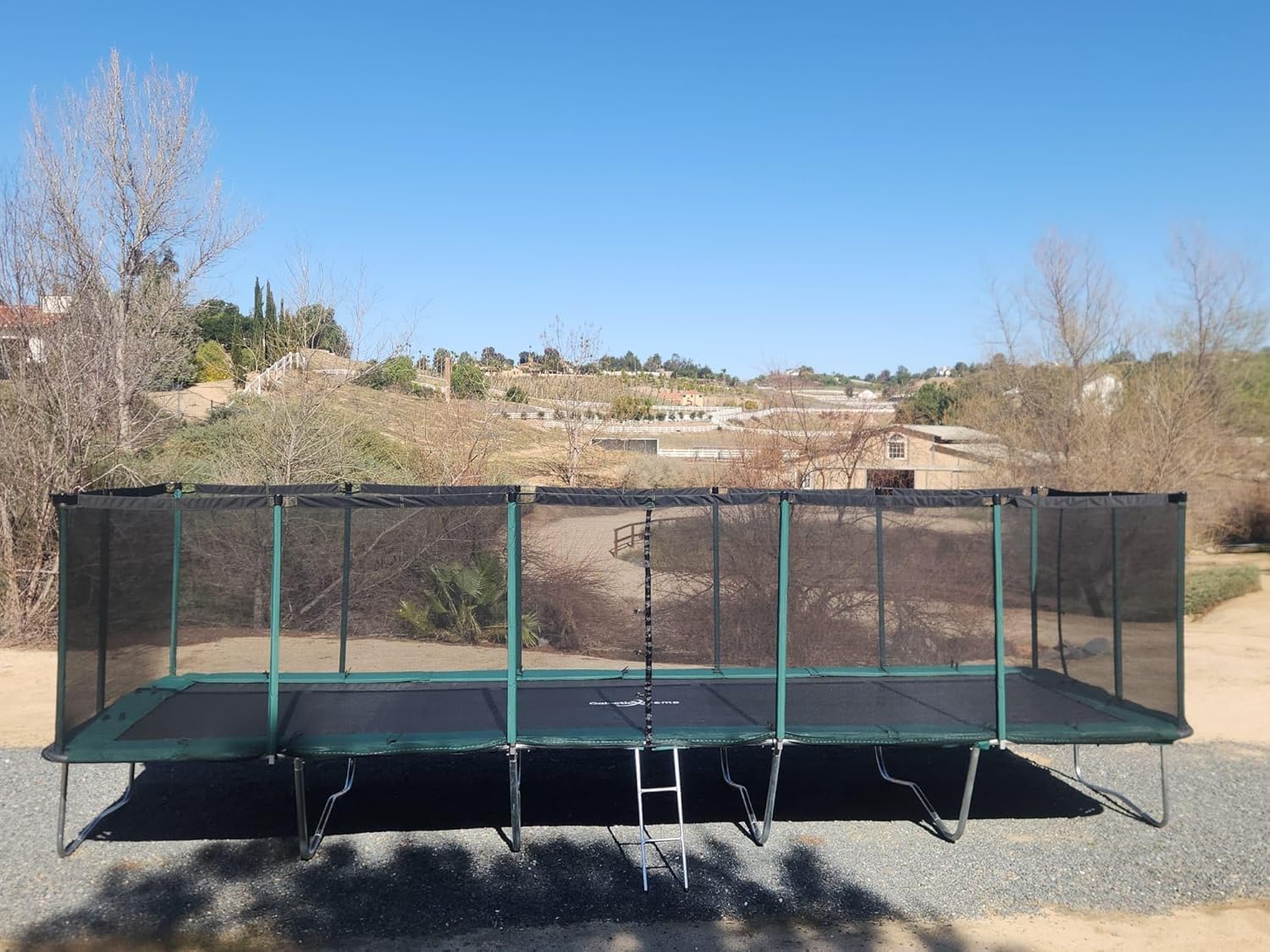 Happy Trampoline Pro Rectangle Trampoline 10x30 with Net Enclosure for Backyard Heavy Duty 750lbs Jumping Capacity - Commercial Grade Outdoor