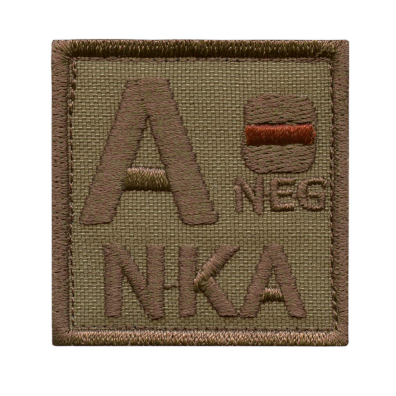 LEGEEONTan Coyote ANEG A- NKA Blood Type IFAK No Known Allergies Morale Tactical Army Touch Fastener Patch