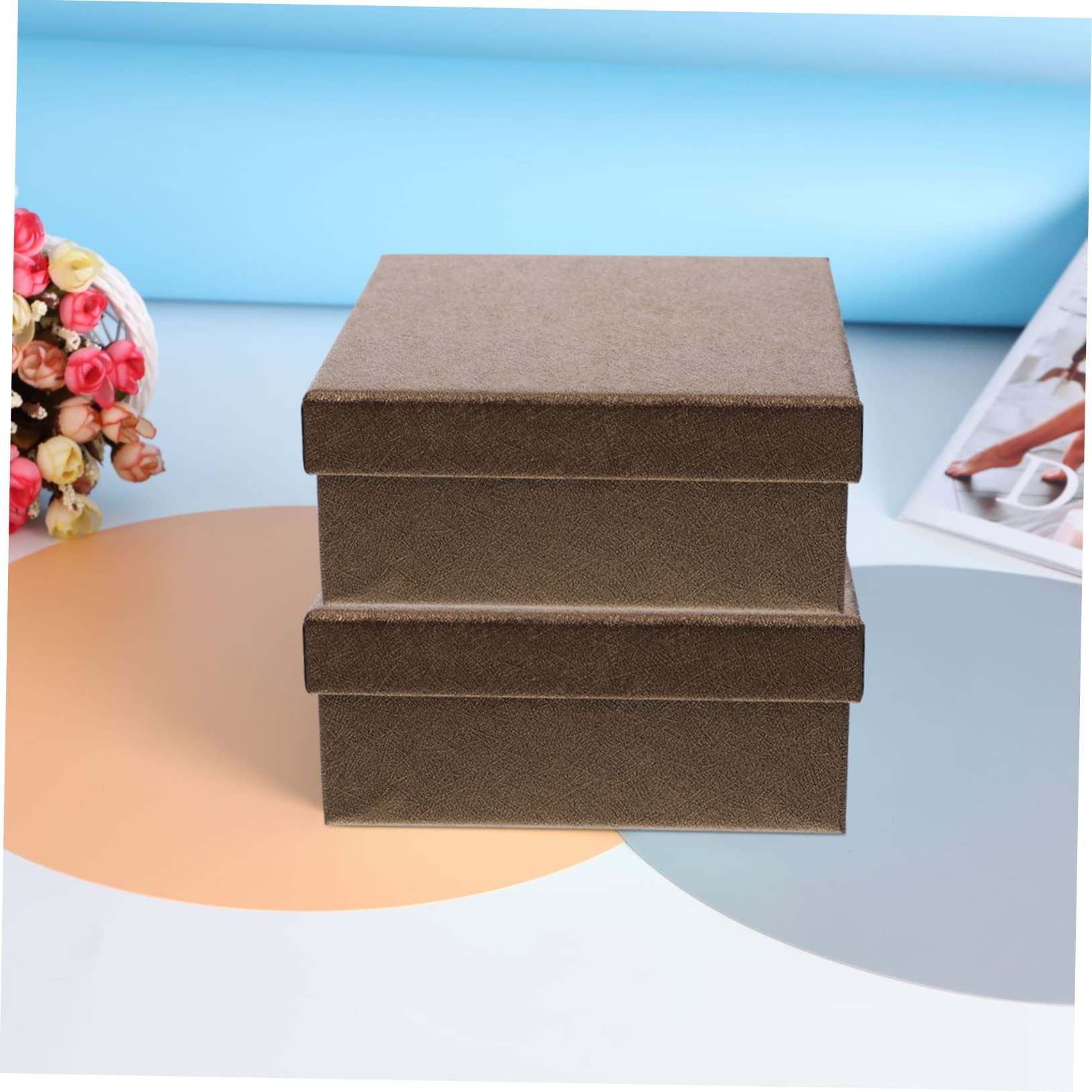 Geschenkkartons Braun Quadratische Stück in 10 Papier | Stabile Form, Recyceltes Material, für Valentinstag und Weihnachten Geeignet