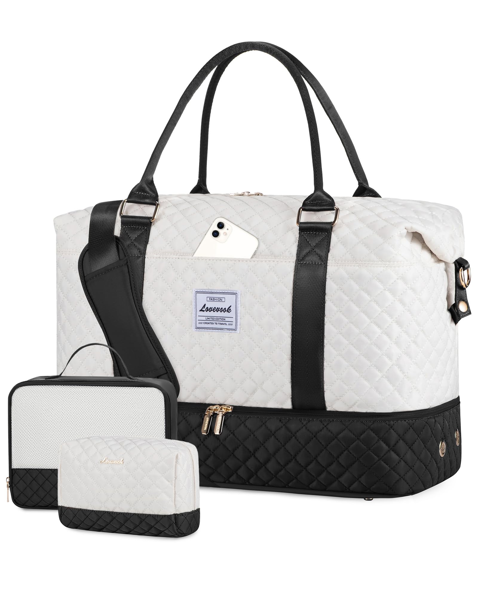 LOVEVOOK Travel Weekender Bag for Women, Carry on Overnight Bag, Duffle Bag Women, Hospital Bags for Labor and Delivery