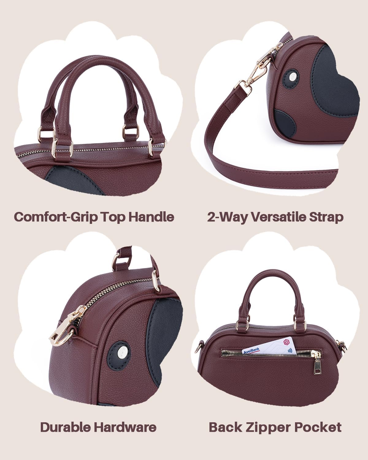 CHOLISS Small Crossbody Bags for Women, Cute Dog Shape Crossbody Purse for Girls, Leather Women's Crossbody Handbags