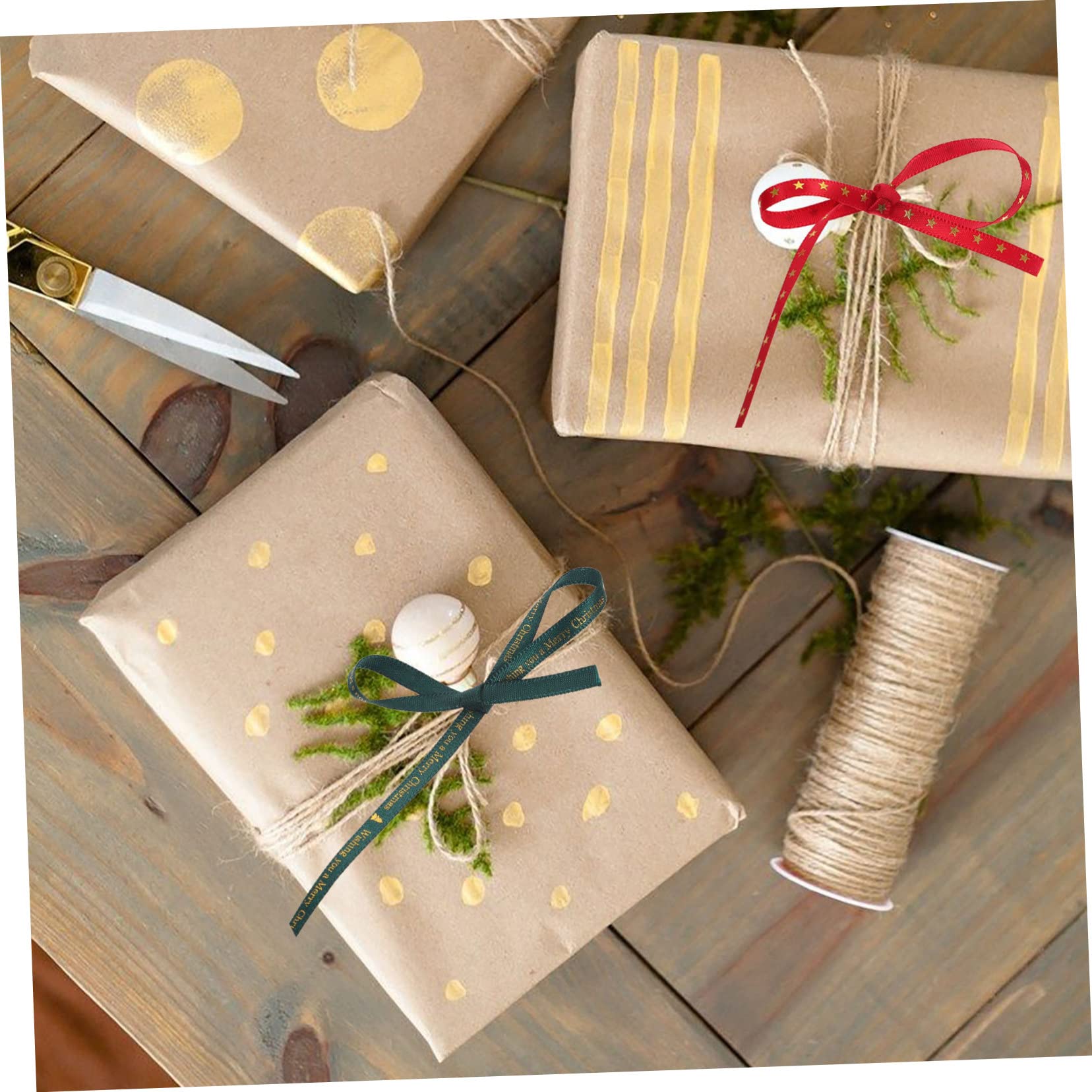 Operitacx 9rollen Weihnachtsbänder Dekorative Satinbänder Für Weihnachtsbaum-dekoration Und Bastelprojekte Geschenkverpackungsbänder