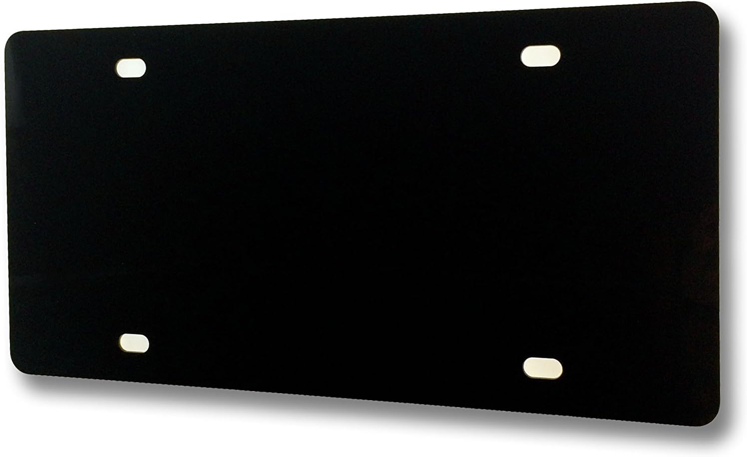 12 Pack Blank DIY Plate Laser Cut Black Plastic with 4 Holes 12" x 6" Acrylic for Craft Projects by Marketing Holders
