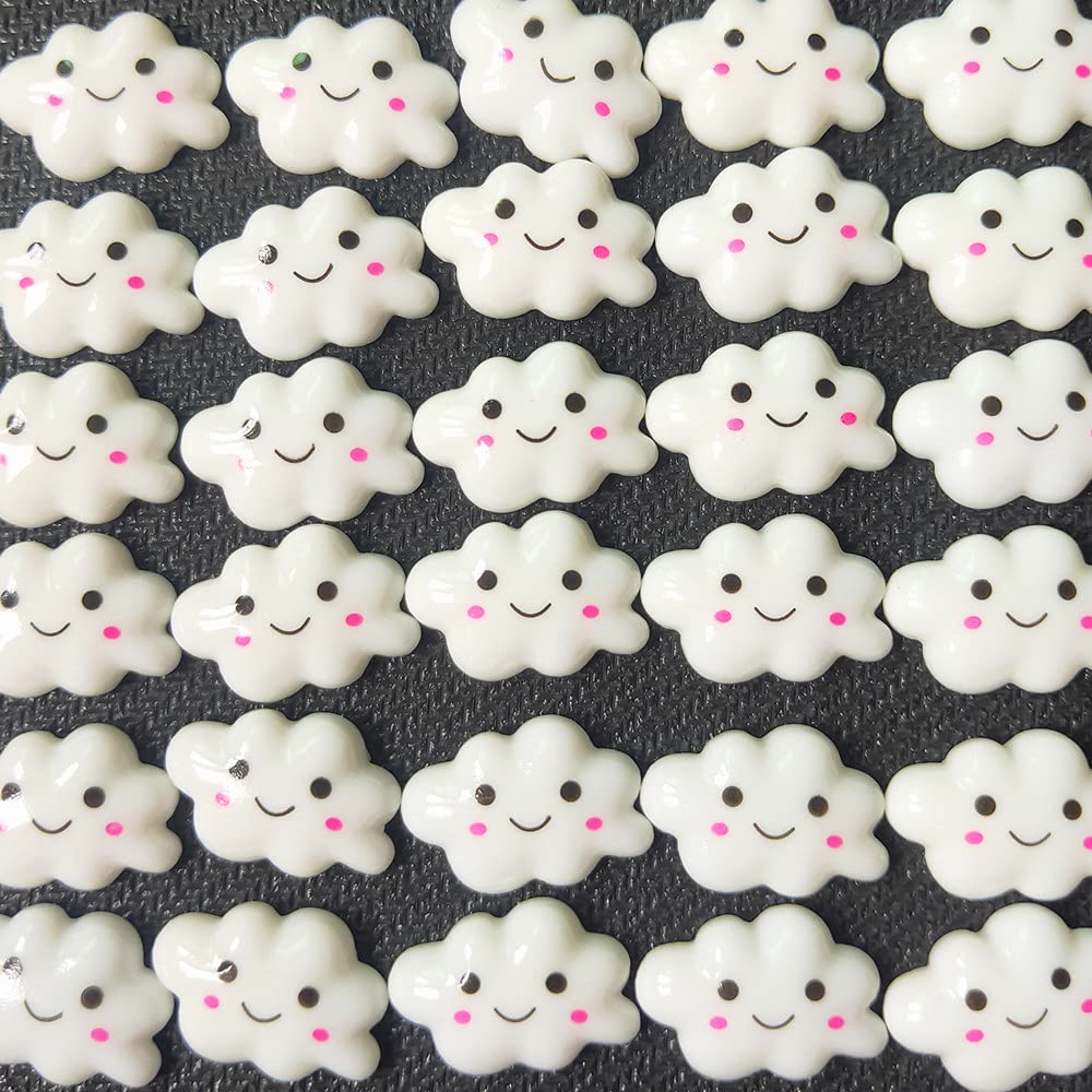 MO SHENG ACCESSORYMosheng 40pcs Resin Flatback Lovely White Clouds Flatback Scrapbooking Embellishments DIY Scrapbooking Craft Mix Lots