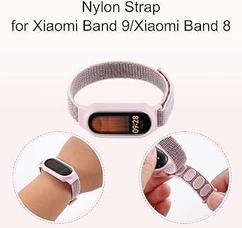 Strap Compatible with Xiaomi Band 9/Xiaomi Band 8, Elastic Nylon Sport Replacement Band for Xiaomi Band 9/Xiaomi Band 8 Smart Watch Strap, Women Men Bracelet