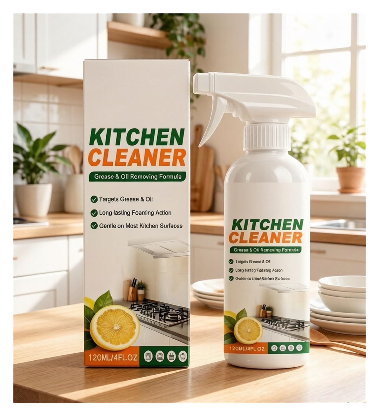 Limpiador De Cocina 120 Ml | Diseñado específicamente for combatir la grasa cotidiana en los utensilios de cocina.(2pcs)