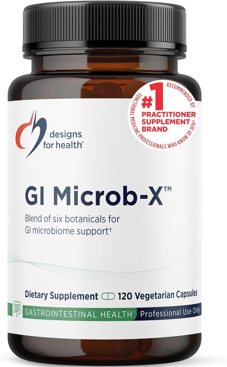 Designs for Health GI Microb-X - Botanical Gut Support, Cleanse + Detox Supplement with Tribulus, Berberine + Barberry Extract - Vegetarian + Non-GMO (120 Capsules)