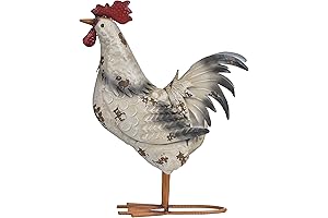 TERESA'S COLLECTIONS Farmhouse Metal Rooster Garden Statues