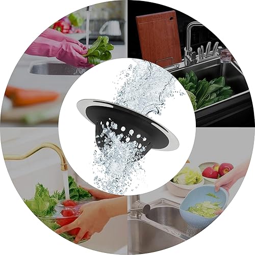 Miniatura 4 de Paquete de 2 coladores para fregadero de cocina de 4.5 pulgadas de diámetro, escurridor de fregadero de cocina de silicona flexible de buen agarre,