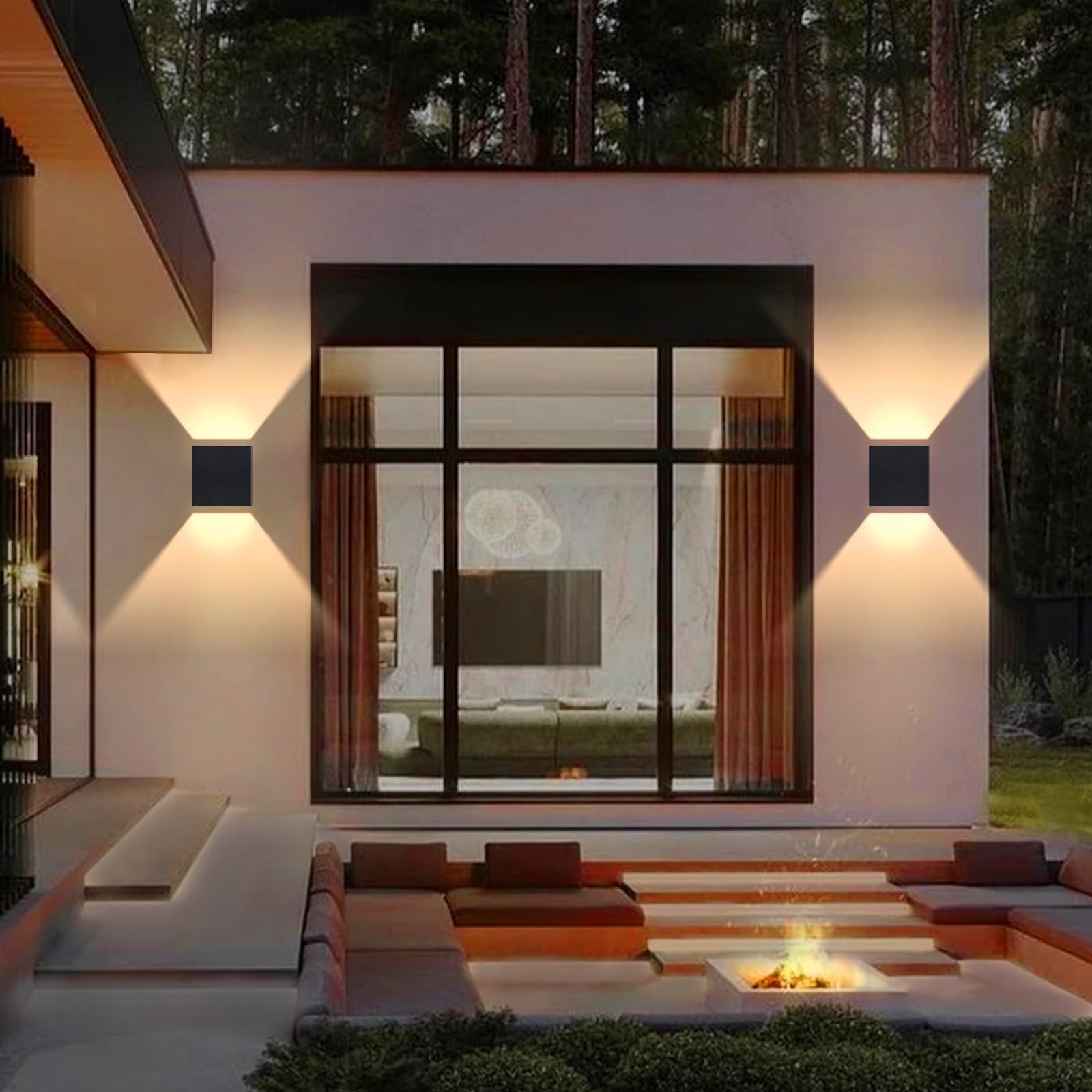 KICAAO Applique da Parete LED Moderno, 2 Pezzi, 5W 3000K (Nero - 2PCS) | Lampadina G9 Sostituibile, Alluminio Applique, Impermeabile IP65, Interno/Esterno, Per Ingresso Giardino