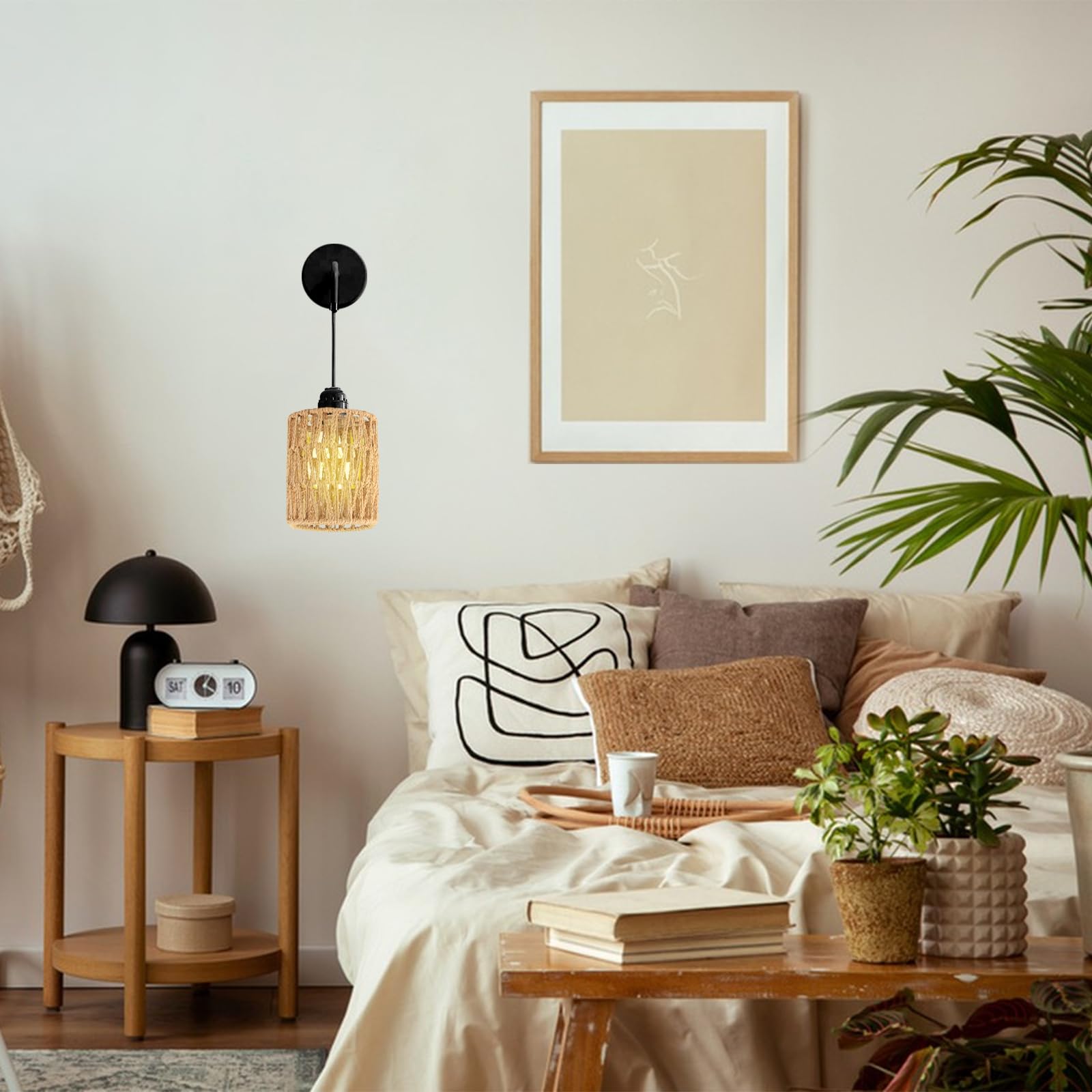RYAN 2 sztuki rattanowy klosz Ø 120 mm klosz lampy w stylu boho klosze lampy do żyrandola lampa sufitowa lampa stołowa lampy