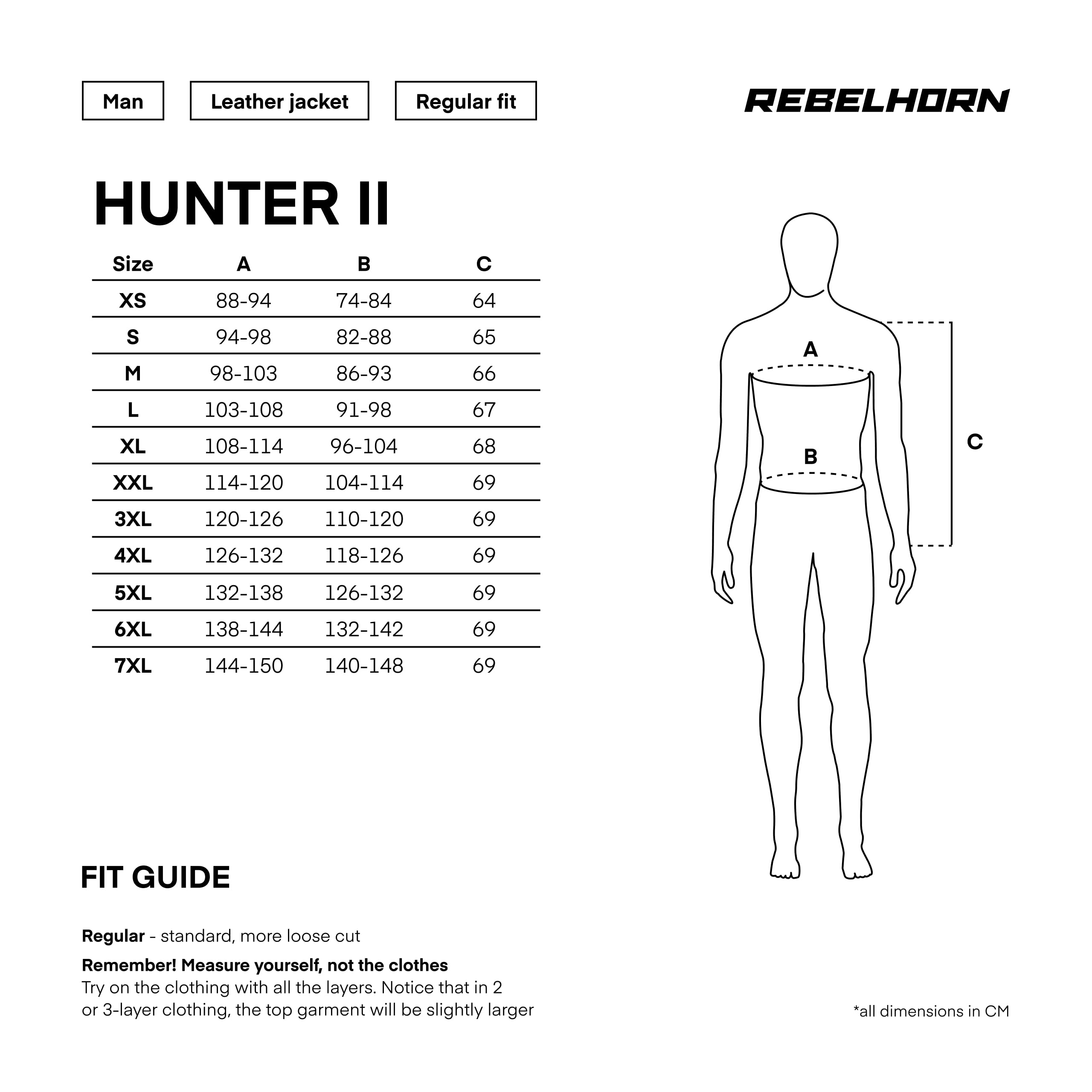 REBELHORN Hunter II Giacca da Moto Uomo | Pelle | Protezioni di Gomiti, Spalle e Schiena Livello 2 | 2 Canali di Ventilazione | Taglie fino a 7XL