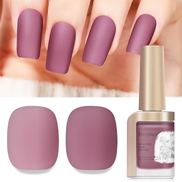 Matte Nail Polish, Air Quick Dry Nail Lacquer Matte Finish Effect | Long Lasting & Fast Drying Nail Pigment Velvet Nail Polish For Nail Art, Purplish Red 12ml