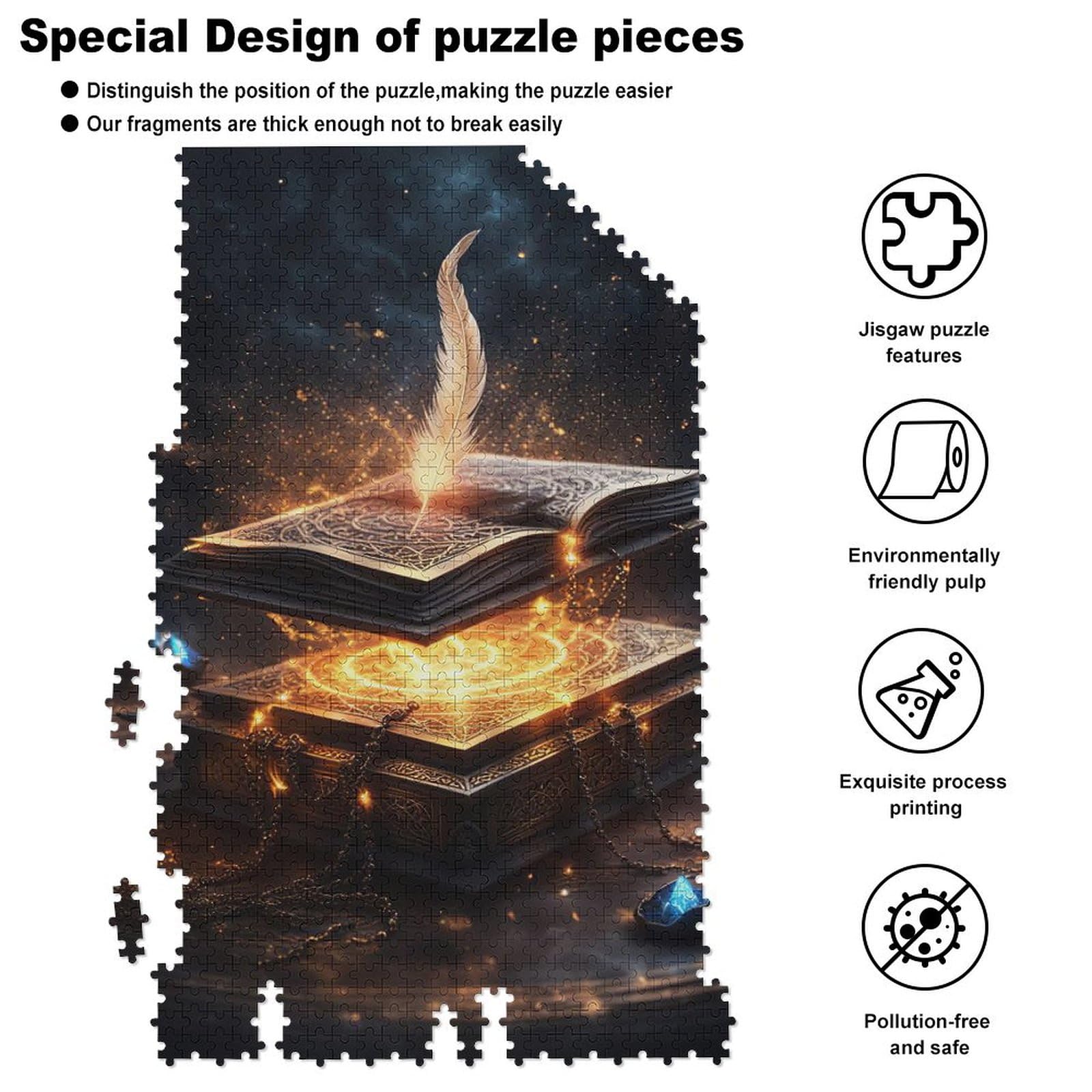 Puzzles 1000 Pièces Book Puzzle pour Adultes Et Enfants, en Bois Jeu ÉduChatif Défi Jouet, Jeu Familial Amusant 78×53cm Puzzles 1000 Pièces Book Puzzle pour Adultes Et Enfants, en Bois Jeu ÉduChatif Défi Jouet, Jeu Familial Amusant 78×53cm