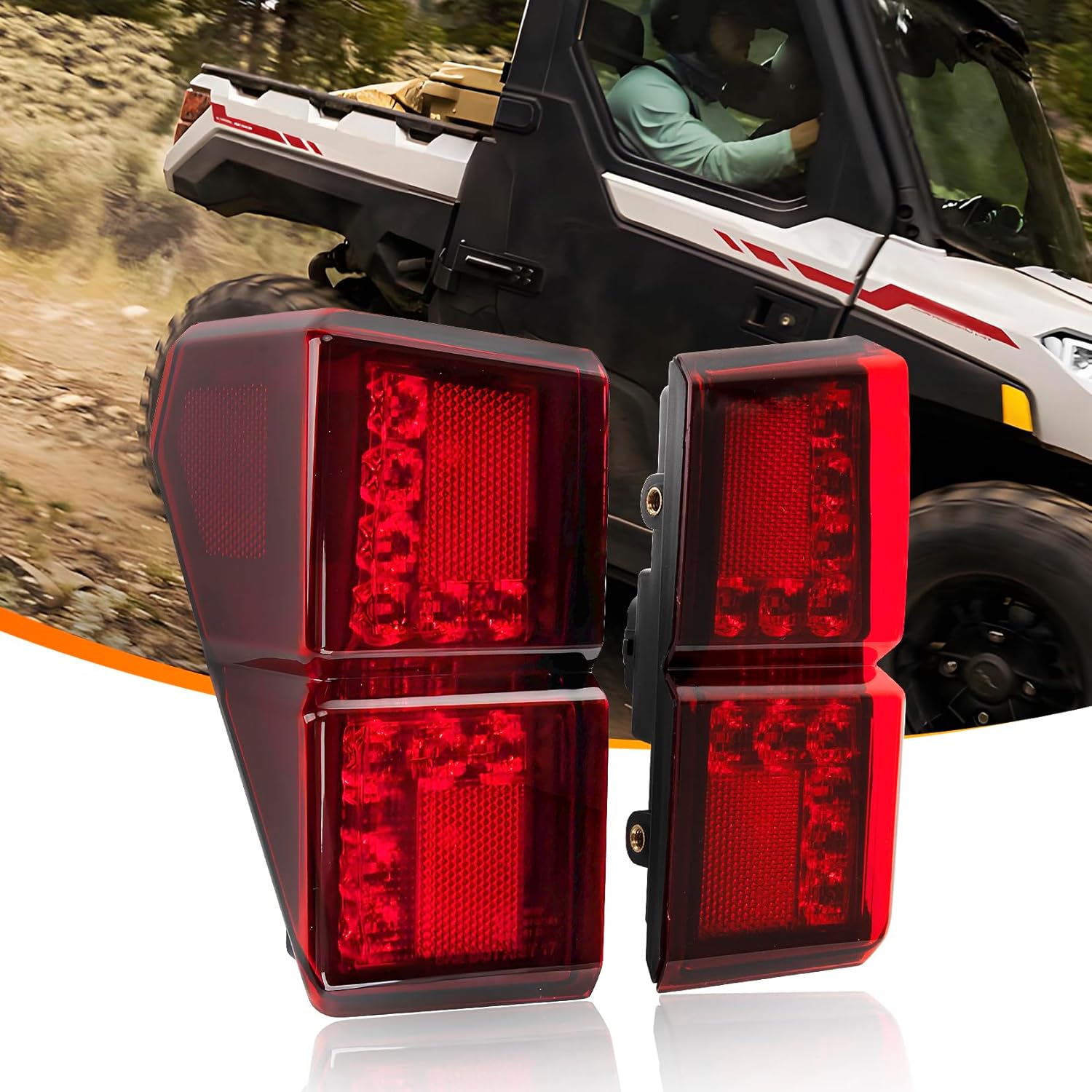 PSLER Taillights for Ranger 1000 XP/Crew 2018-2026, 2PCS Waterproof Rear Brake Stop lights Replace #2413766 and #2413767