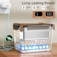 Vista 2 de Cordless Electric Lunch Box for Adults, Heated Lunch Box 20000 mAh Battery Powered with Automatic Heating, 1.2L Portable Food Warmer, BPA Free
