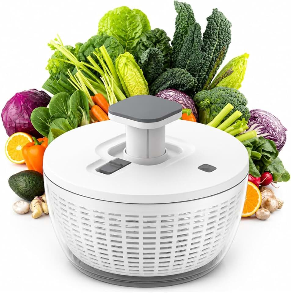 Secador de Salada Centrífuga 6L em Acrílico com Bowl – Lava e Seca Verduras