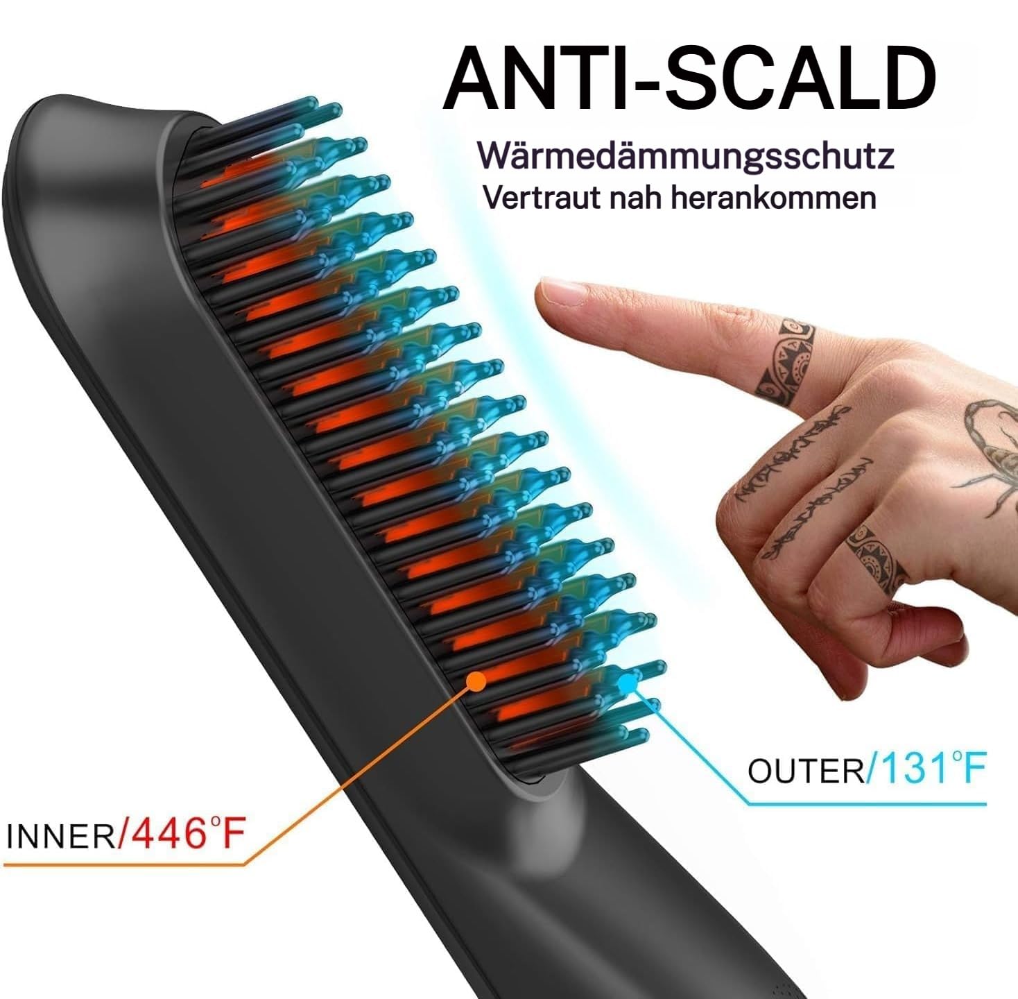 Spazzola lisciante per barba da uomo