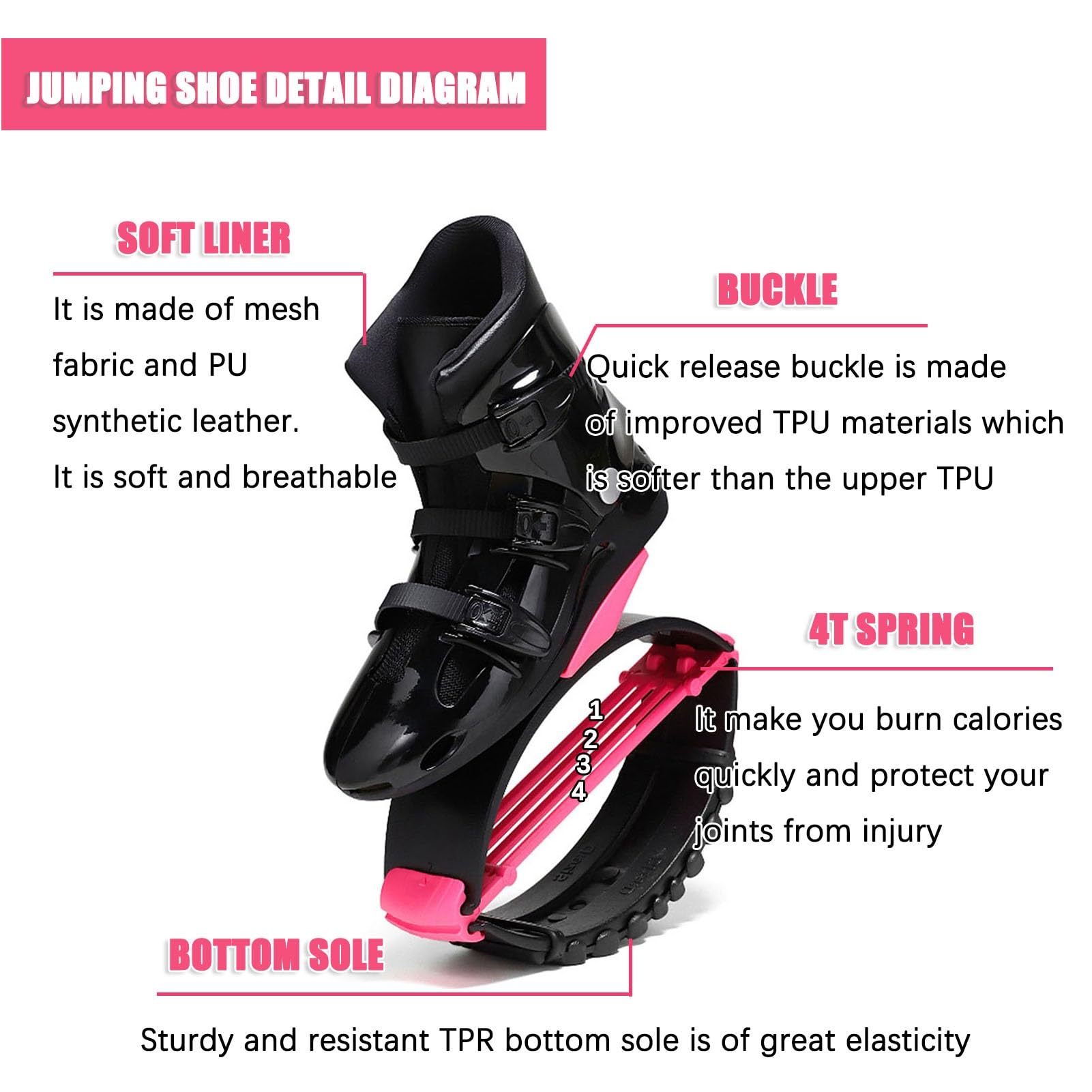 Jumps Shoes 4T Spring Jump Shoes Fitness Training Anti-Gravity