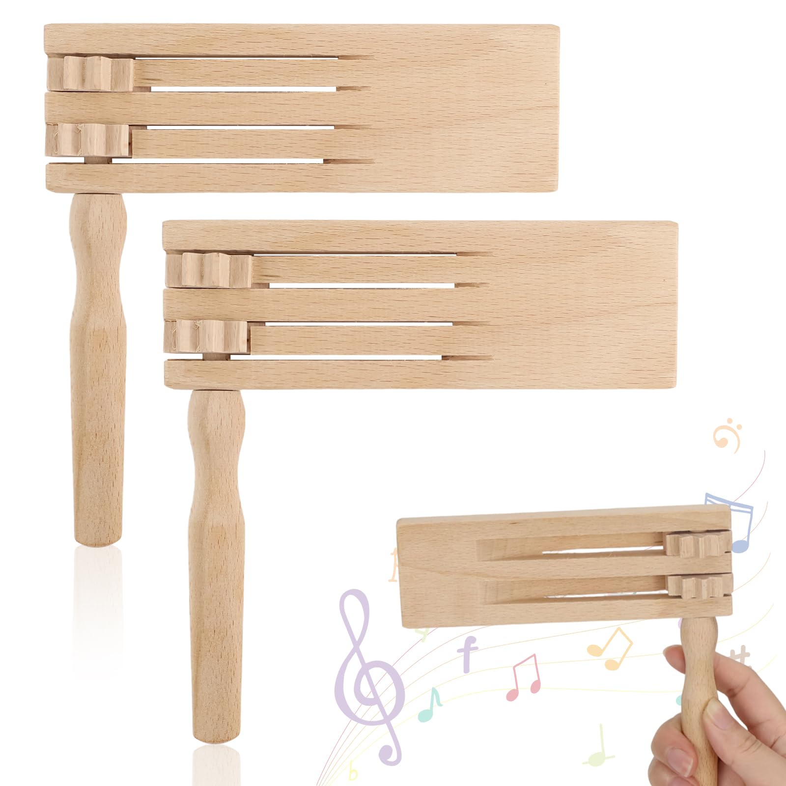 2 Raganelle Di Legno Per Fare Casino - Cricchetti Manuali Per Feste E Sport - Foto 13