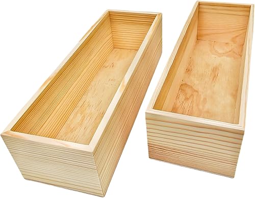 Miniatura 9 de Paquete de 4 Cajas Organizadoras de Almacenamiento de Manualidades de Madera Sin Terminar, Caja de Madera Rectangular de 6 x 4 x 2.4 pulgadas, Caja