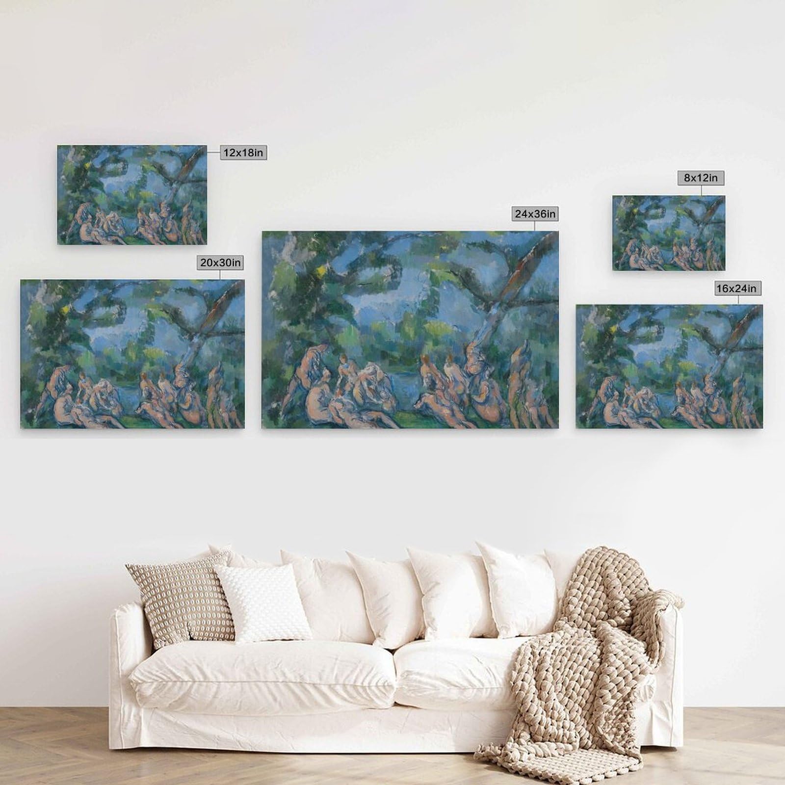 generisch Paul Cezanne- The BathersModernas Impresiones en Lienzo, Cuadros Decorativos Para Habitación de Niños o Niñas, Murales Para Sala De Estar Y Pinturas Con Motivos Festivos20x30 Pulgadas