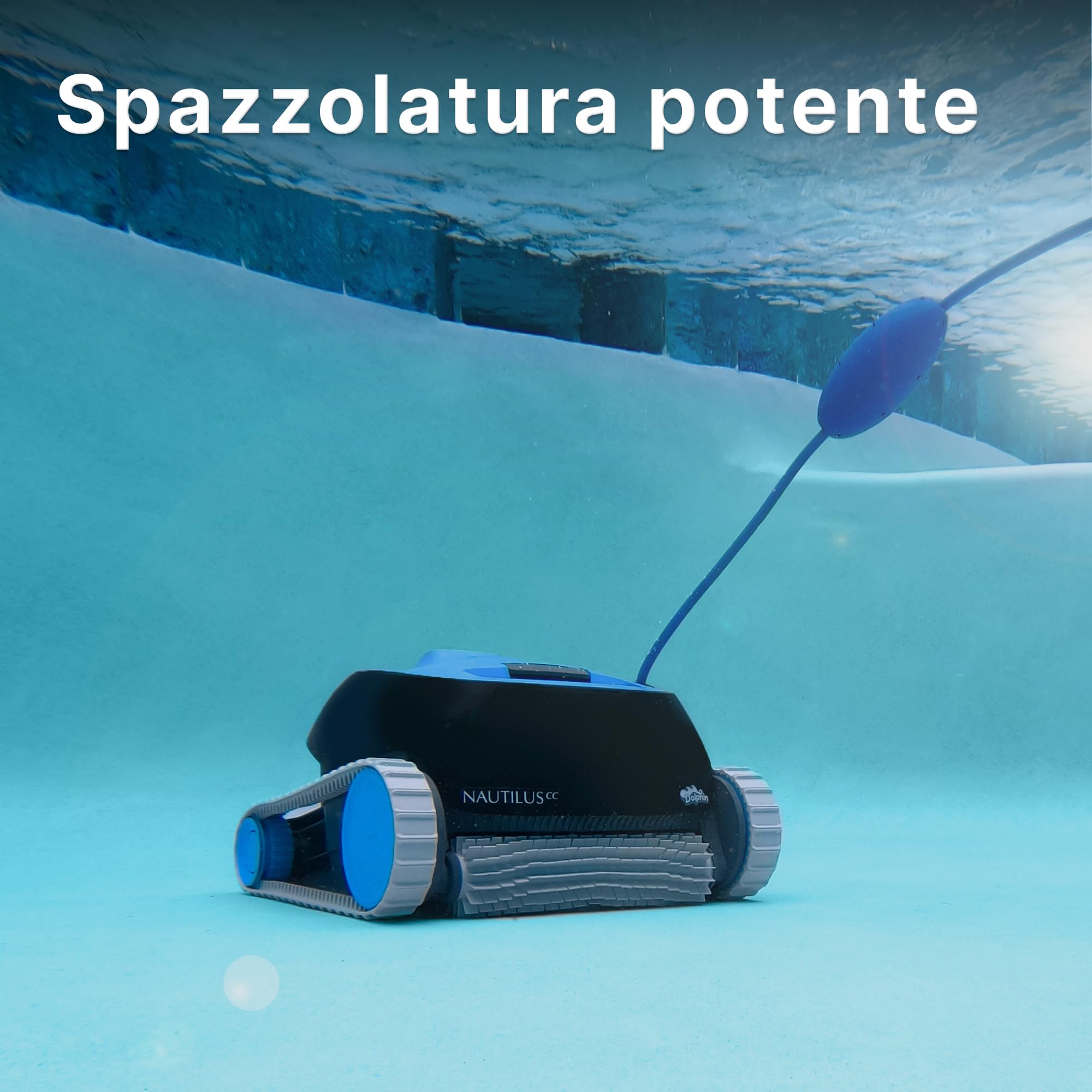Dolphin Nautilus CC Robot Piscina pareti e Fondo, Pulizia Piscina Fuori Terra 10m, Filtrazione fine, Aspirazione Potente, 2h di Pulizia