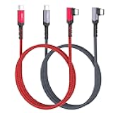 Besgoods Right Angle USB C Cable 3ft, 100W 10Gbps USB-C to USB-C 3.1 Gen2 PD Fast Charging Short Cord 4K Display for MacBook Docking Station SSD iPhone 17 16 15 Galaxy S25 Type-C Device, 2Pack