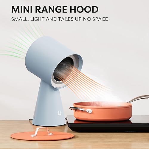 Miniatura 4 de CIARRA Campana extractora portátil, campana extractora de escritorio con ventilador de escape de 2 velocidades, filtro de aluminio desmontable, taza