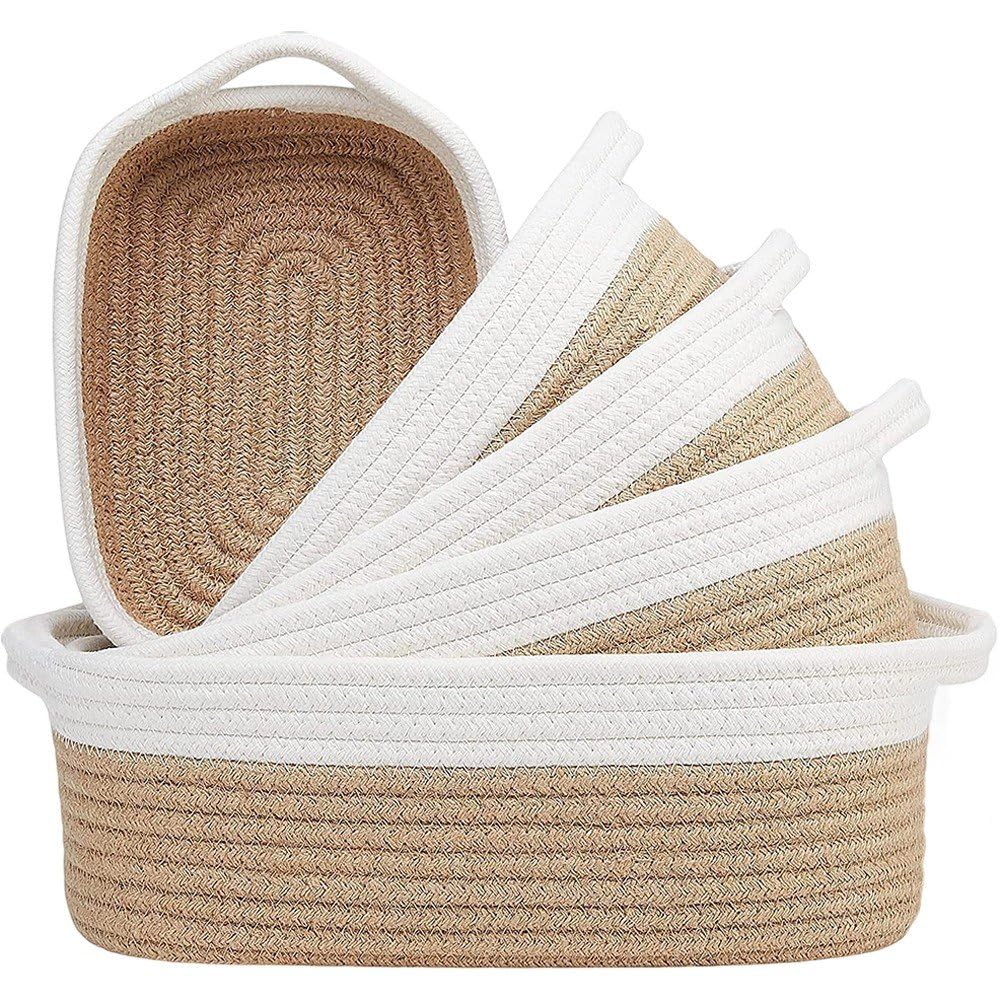 Petits paniers à jouets en corde de coton pour meuble de rangement et dressing