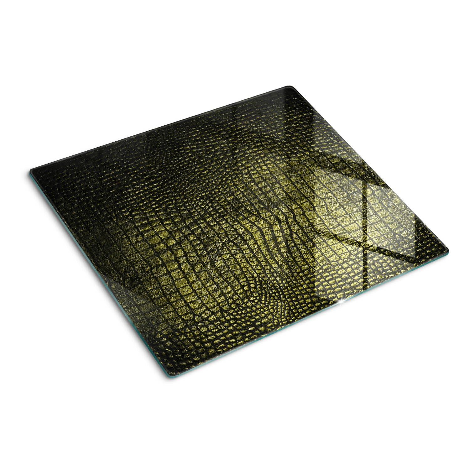 Protège-plan de travail 60x52 cm en verre rectangulaire imprimé crocodile