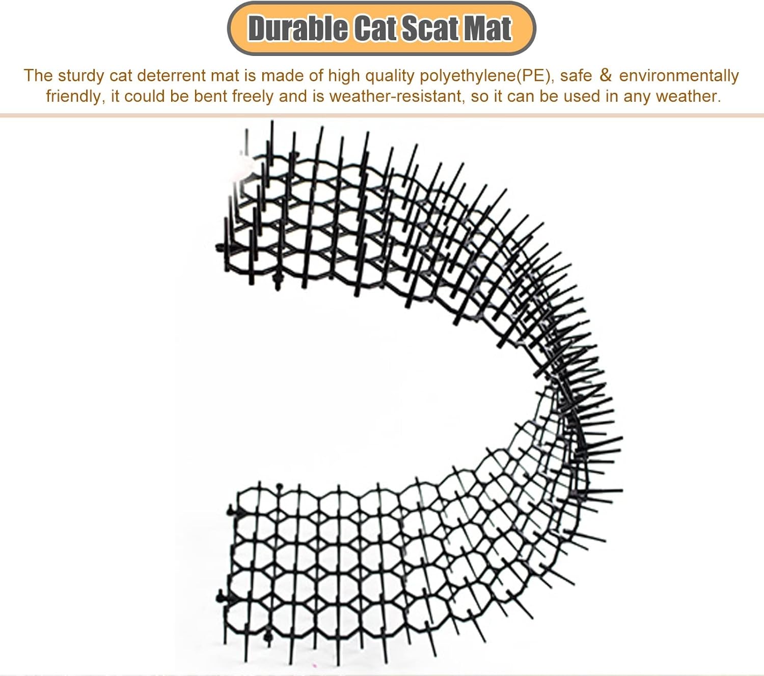 CMYUN Cat Scat Mat with Spikes/Cat Repellent Mats for Sofa Furniture Chair, Connectable Cuttable Pet Deterrent Spike Mat, Indoor Cat Pee Deterrent(40 pcs)