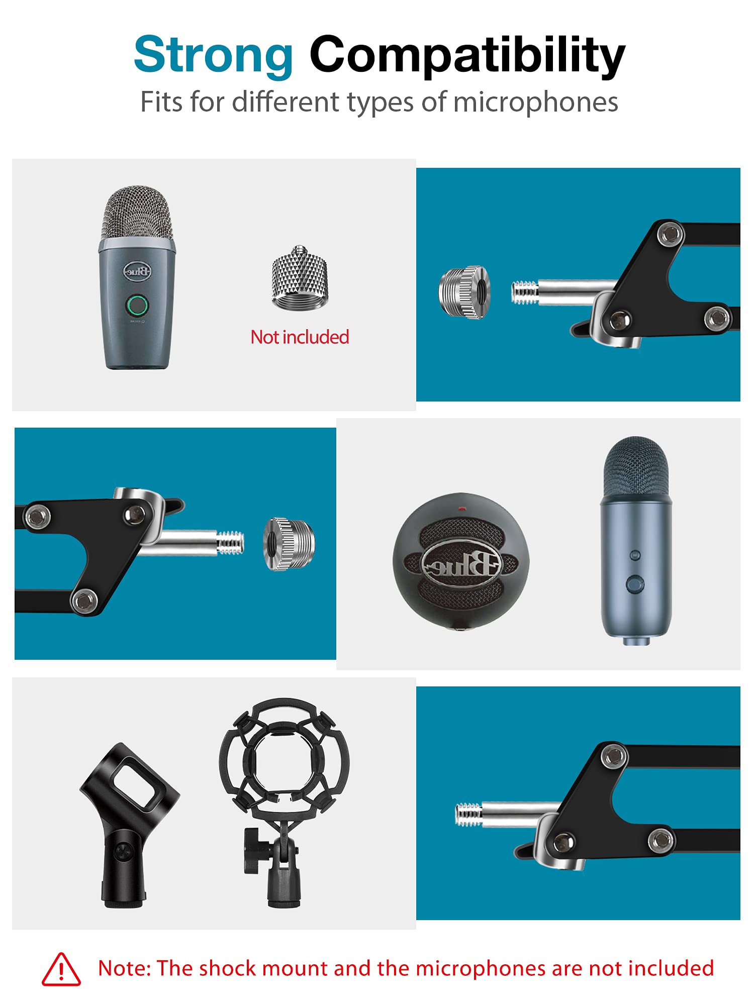 InnoGear Microphone Stand, Mic Stand for Blue Yeti Blue Snowball Boom