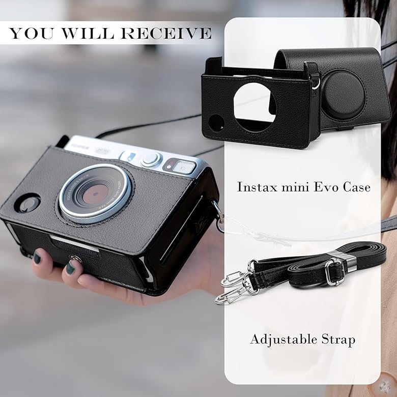 Amazon.co.jp: Rieibi Instax Mini EVOケース レトロPUレザー保護 