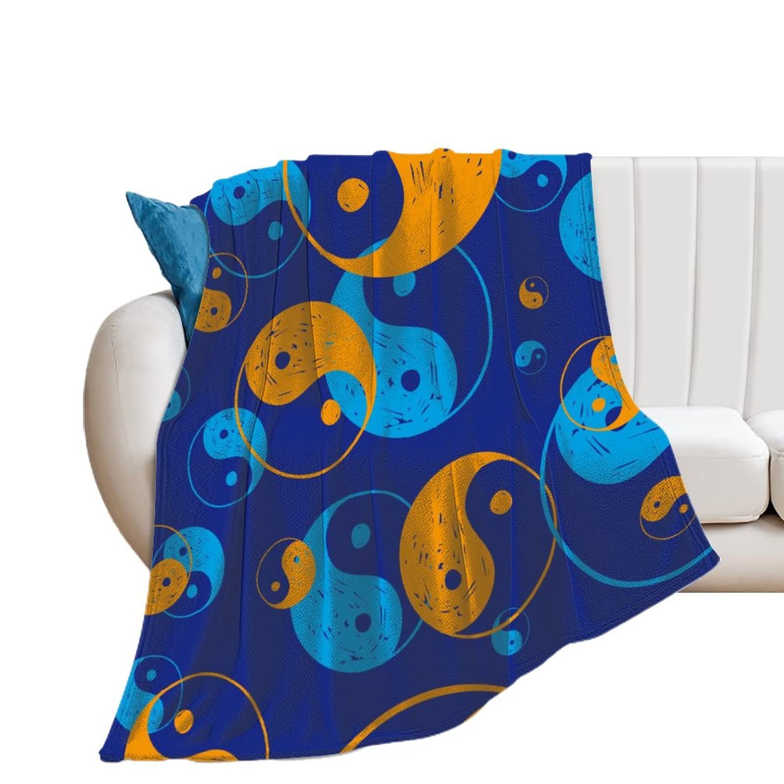 Couverture polaire Tai Chi chaude et douce en flanelle jaune 130x150