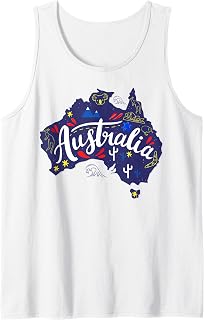 Australia Map Travel Aussie Down Under Australian Home Tank Top