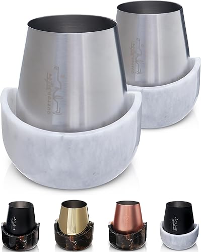 Miniatura 9 de Gusto Nostro Cubo enfriador de vino de mármol, enfriador de botellas de vino de 25.4 fl oz y enfriador de champán para fiesta, cocina, decoración