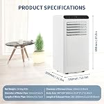 10000 BTU Portable Air Conditioner, 3-in-1 Mobile AC with Cooling Heating Dehumidifier & Fan, Quiet Operation, 24H Timer, Remote & LED Display, Cools 700 Sq.ft for Home Bedroom Office Apartment