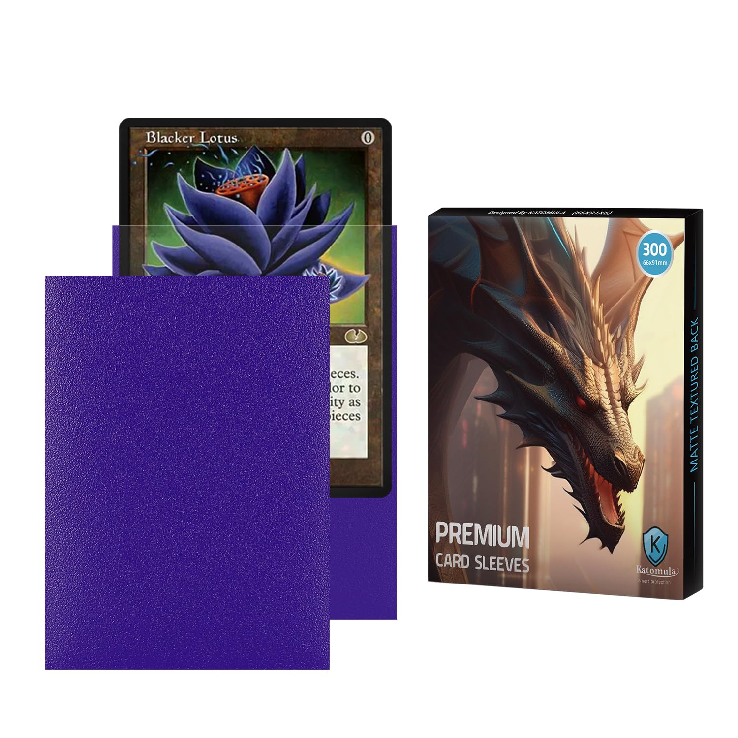 Purple MTG Card Sleeves 300CT, Matte Textured Back Card Sleeves Deck Card Protectors, Standard Size Card Sleeve for MTG, Baseball Card, Sports Cards, Game Card
