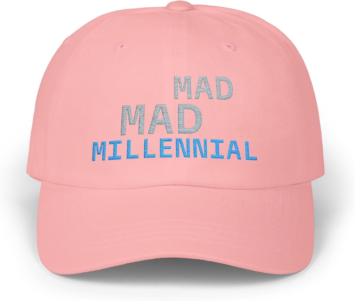 Premium Mad Mad Millennial Dad Cap Adjustable Unisex Baseball Hat Embroidered Lettering Curved Brim Funny Hat for Men & Women
