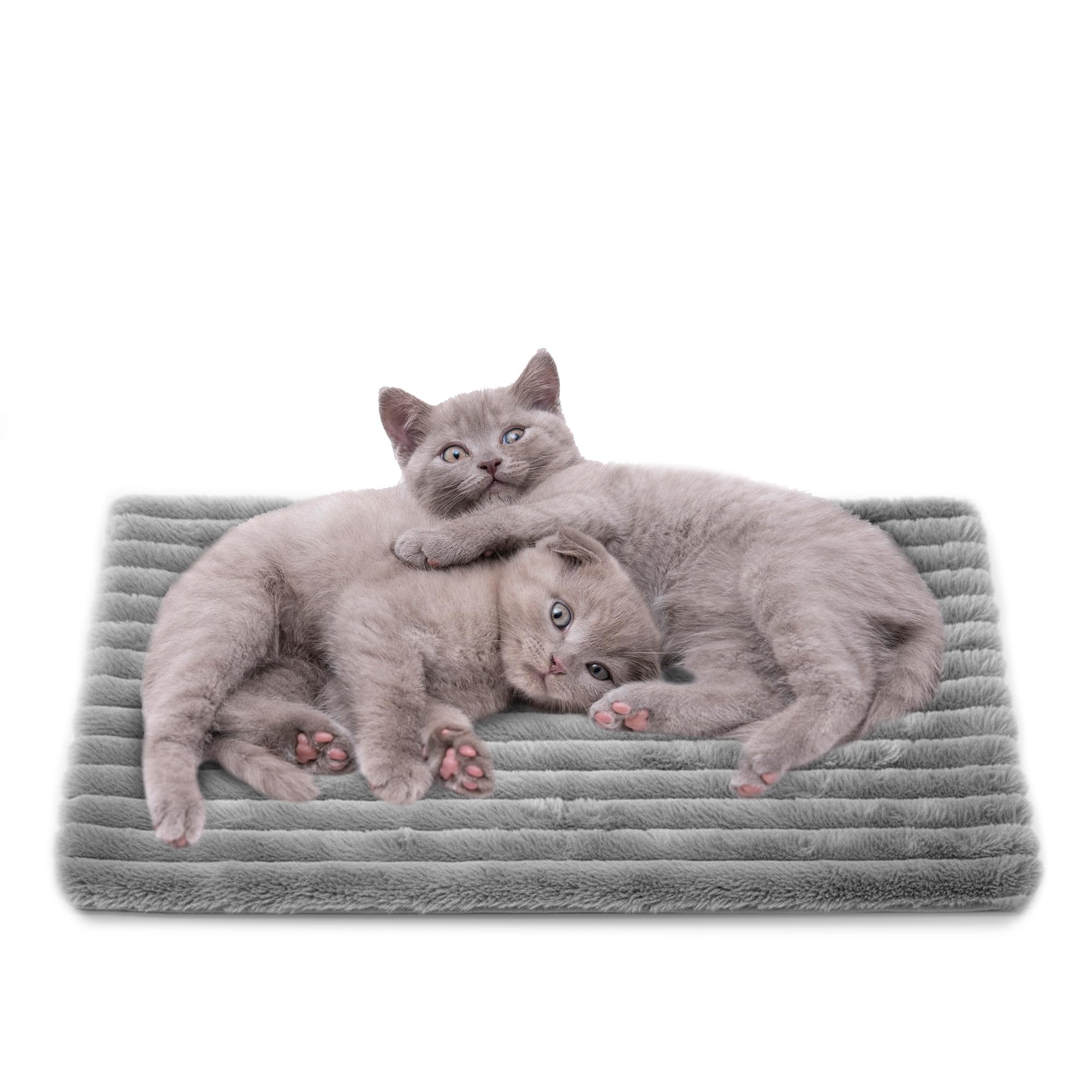 NWK Fluffy Self Warming Cat Mat, Thermal Dog Mat (Misty Grey, Medium)