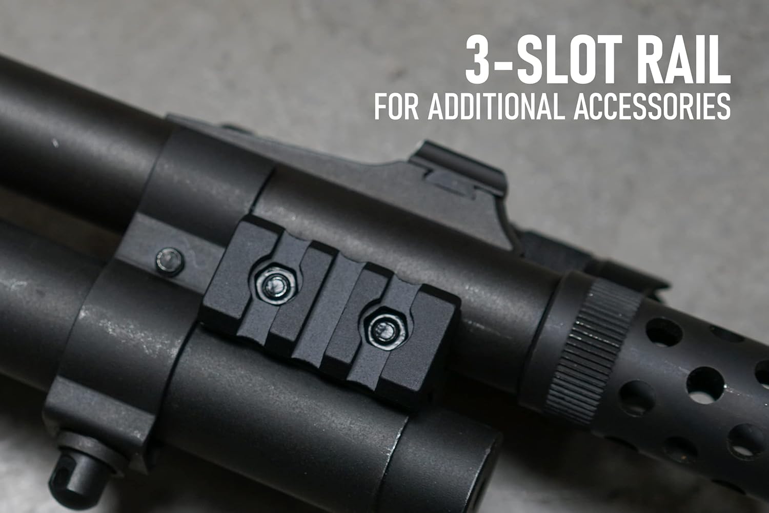 Monstrum Shotgun Barrel Clamp Accessory Mount | Flashlight + Picatinny