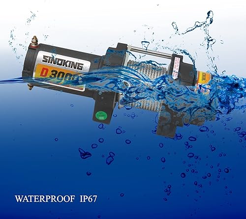 Miniatura 3 de SINOKING Cabrestante UTVATV de 4500 libras de 12 V con cuerda de 14 x 32 pies, control con cable e inalámbrico