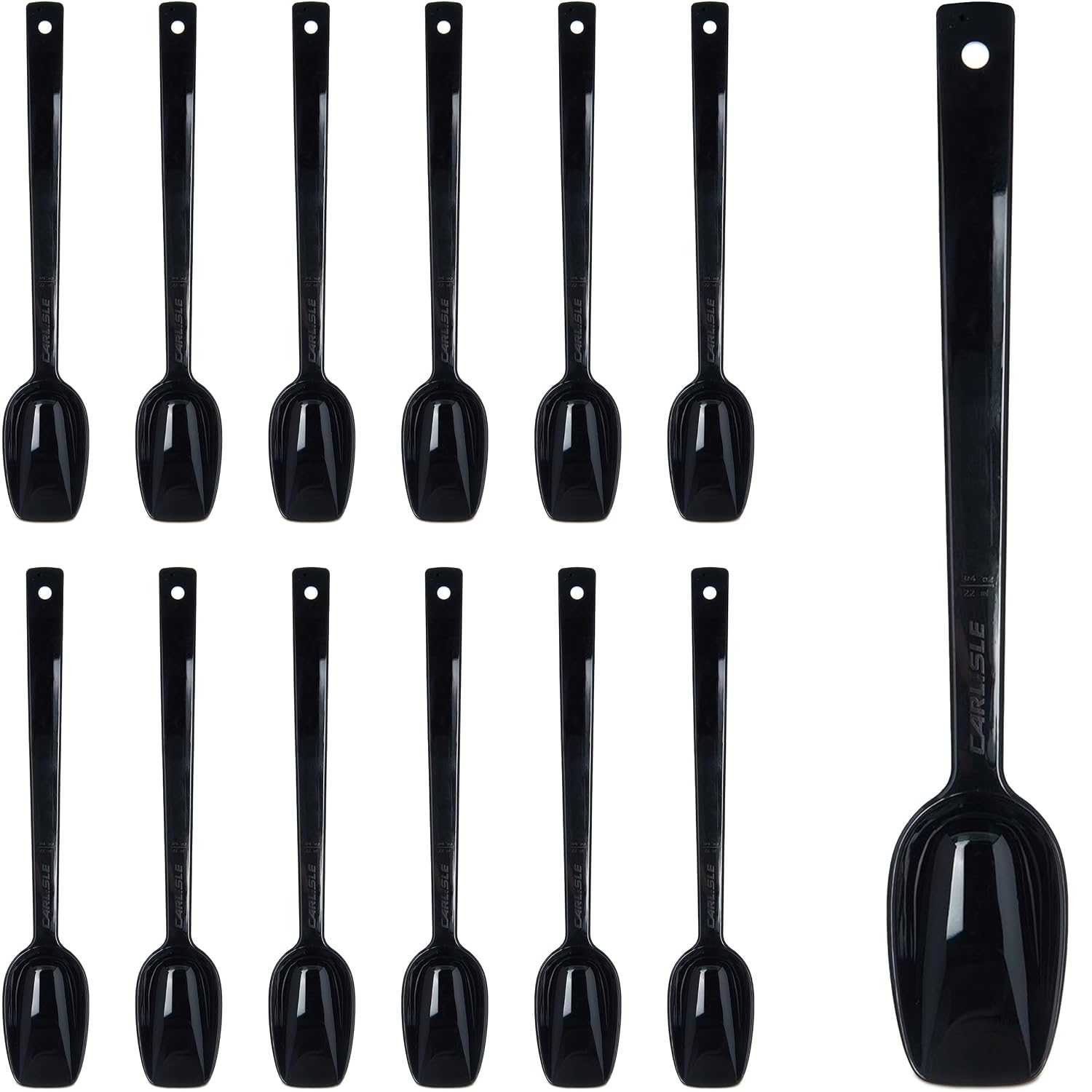 Carlisle FoodService Products Plastic Solid Spoon, 10 Inches, Black, (Pack of 12)