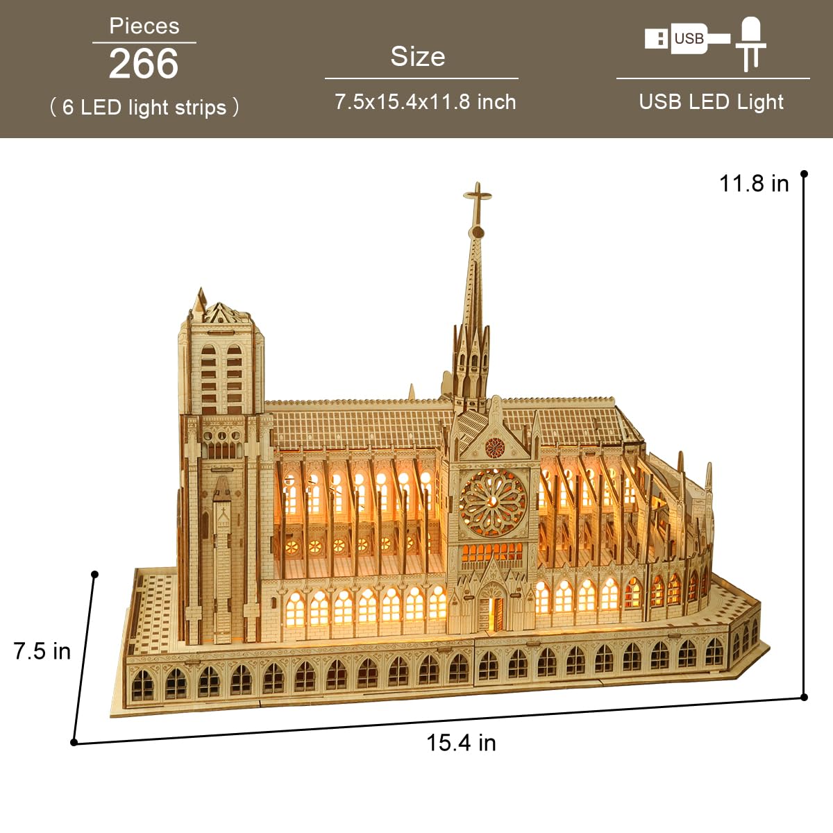 Amazon.com: Leopmase 3D Wooden Puzzles for Adults,Notre Dame de