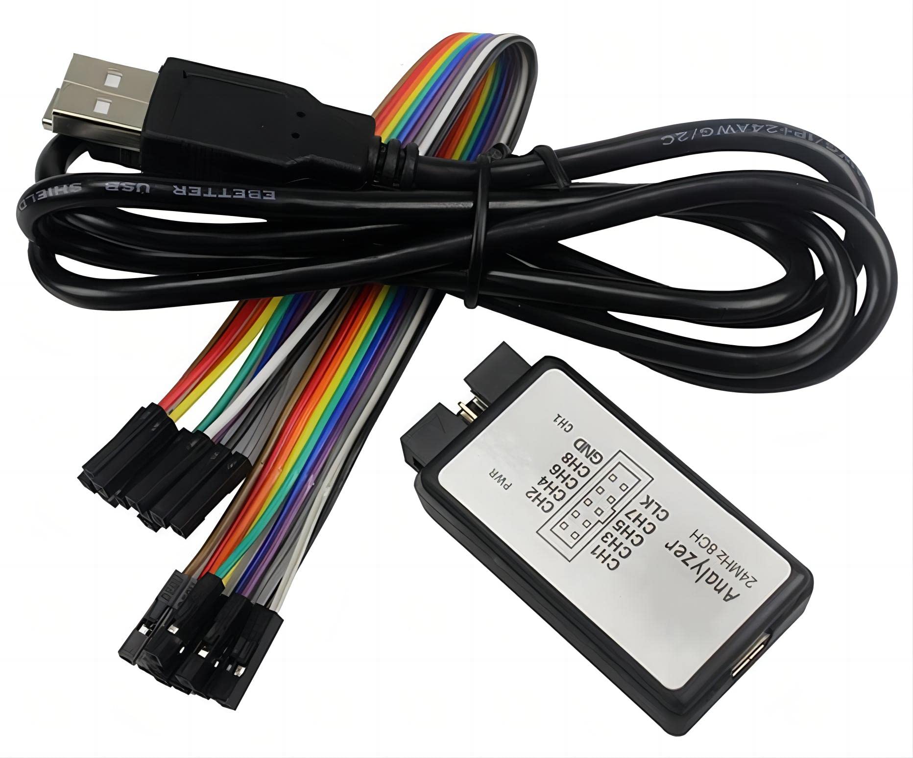 WWZMDiB 24MHz 8-Channel UART IIC SPI Debugging USB Logic Analyzer Single-chip microcomputer ARM FPGA Debugging Sharps