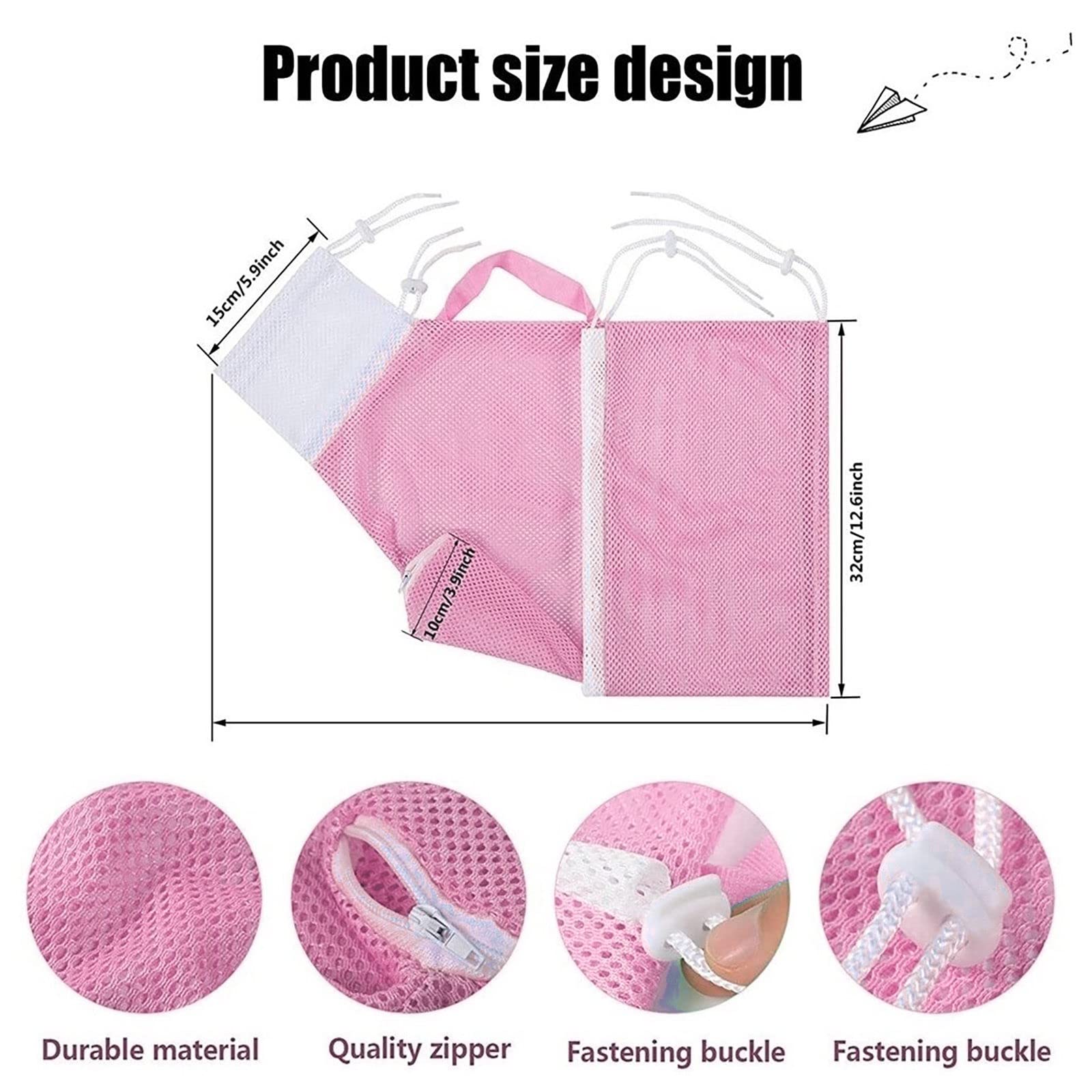 2025 Cat Bathing Bag Adjustable Cat Grooming Net Bag Anti-Bite & Anti-Scratch Cat Breathable Restraint Bag for Shower Cleaning Nail Trimming Injection (Pink)